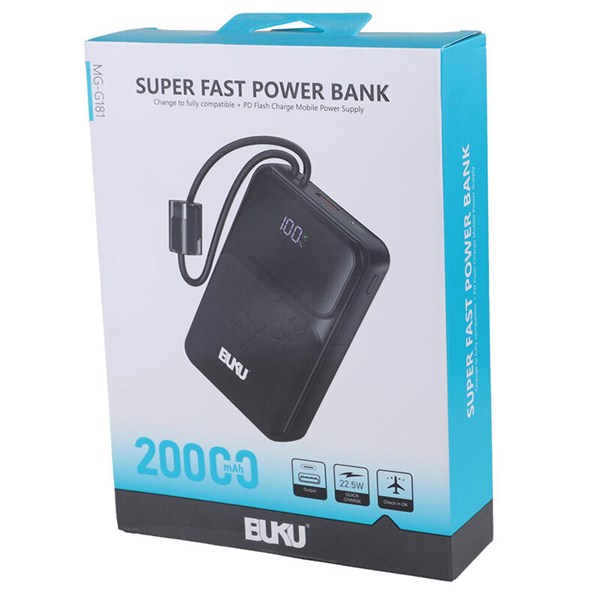 پاور بانک فست شارژ بوکو MG-G181 QC3.0 PD 22.5W ظرفیت 20000 میلی آمپر ساعت