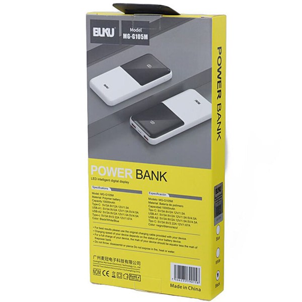 پاور بانک فست شارژ بوکو MG-G105M QC3.0 PD 22.5W ظرفیت 10000 میلی آمپر ساعت