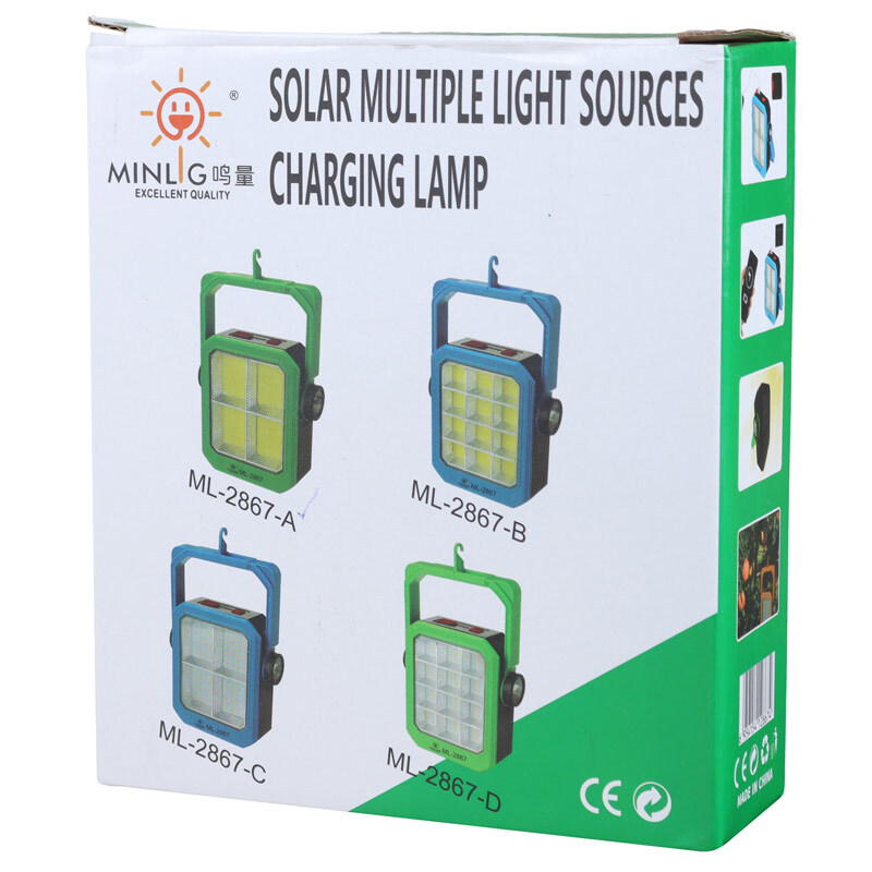 پروژکتور سیار ال ای دی شارژی و پاور بانک خورشیدی Minlig ML-2867-A