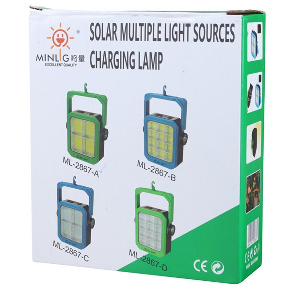 پروژکتور سیار ال ای دی شارژی و پاور بانک خورشیدی Minlig ML-2867-A