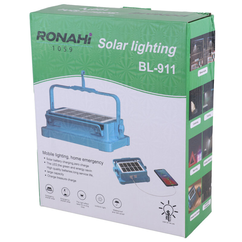 پروژکتور سیار ال ای دی 100 وات شارژی و پاور بانک خورشیدی روناهی BL-911