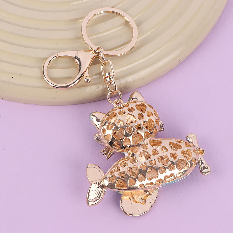 جاکلیدی فلزی طرح کیتی پروازی نگین دار کد FU17