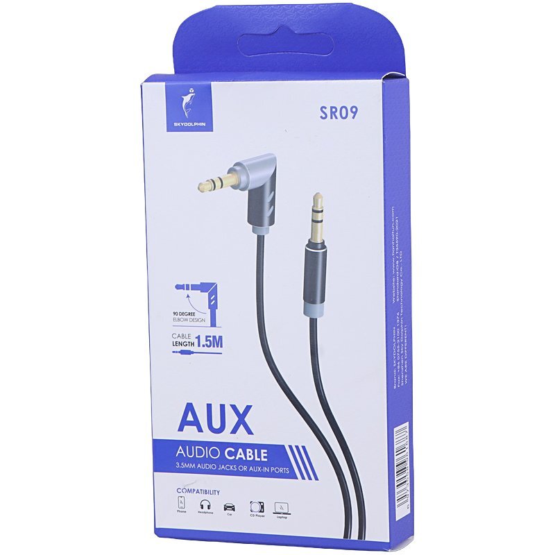 کابل AUX اسکای دلفین SR09 یکسر L طول 1.5 متر