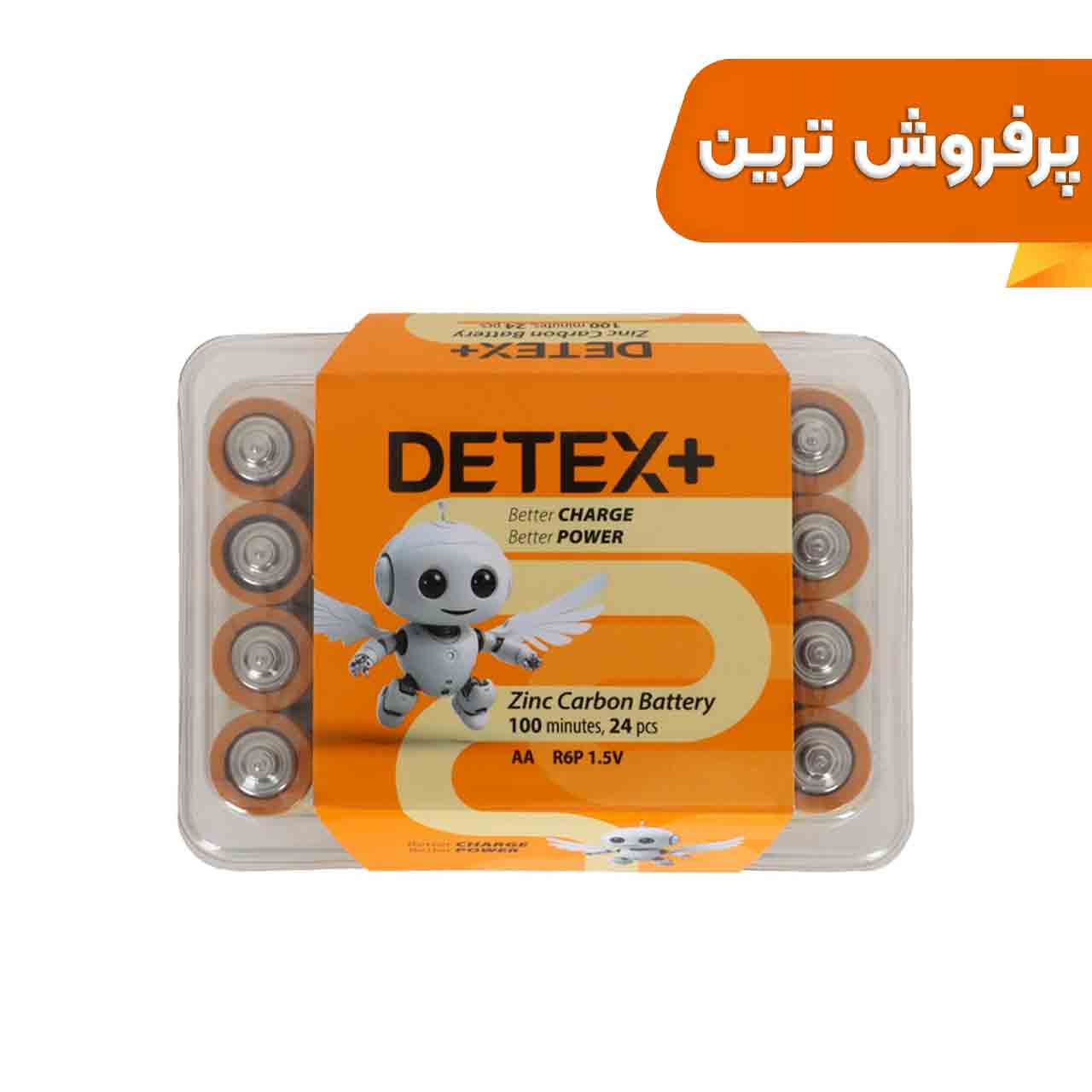 باتری قلم Detex+ - AA مدل Zinc Carbon R6P (بسته 24 عددی)