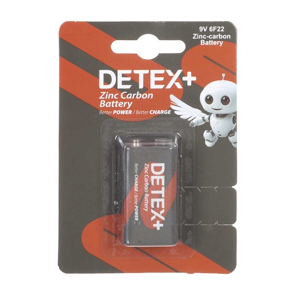 باتری کتابی +Detex مدل Zinc Carbon 6F22