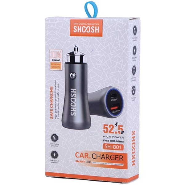 شارژر فندکی 30 وات شوش SH-801