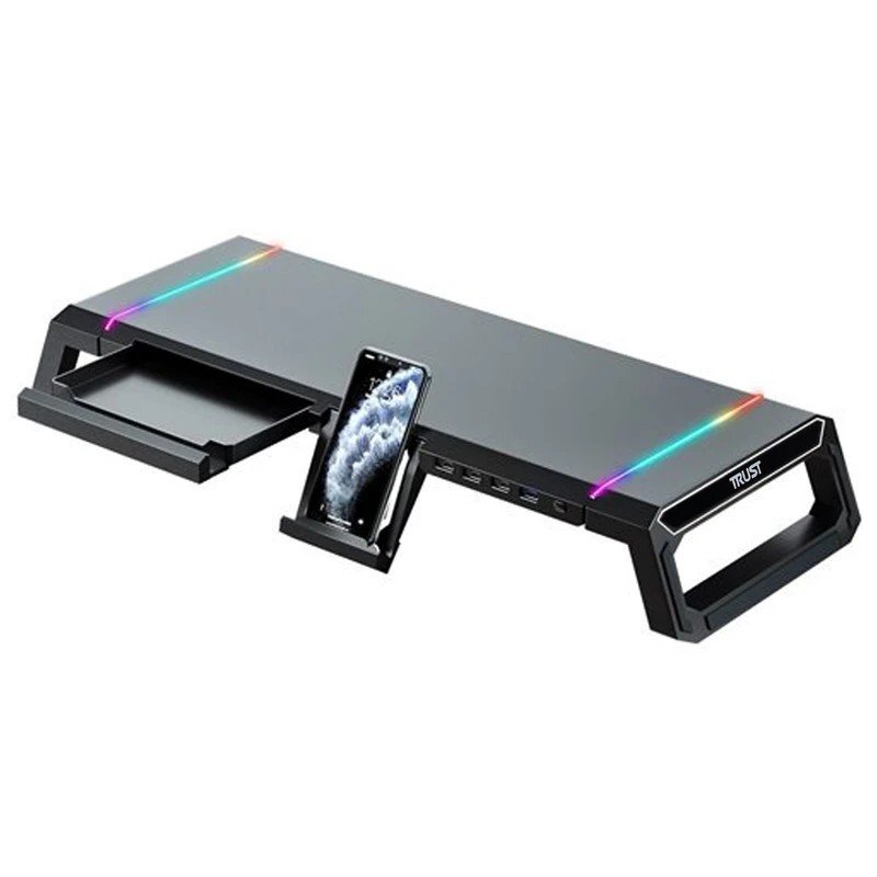 پایه زیر مانیتور و هاب 4 پورت USB تراست TDESK