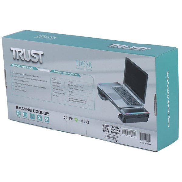 پایه زیر مانیتور و هاب 4 پورت USB تراست TDESK