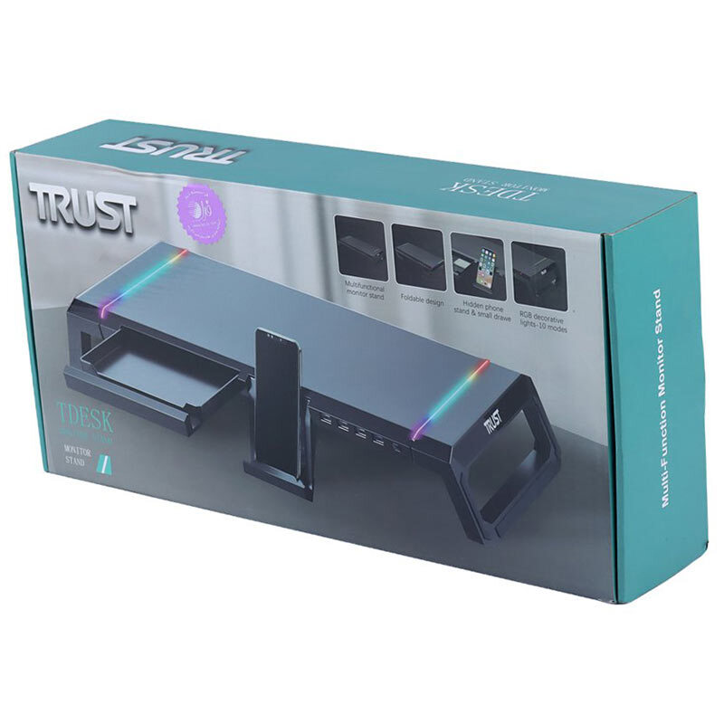 پایه زیر مانیتور و هاب 4 پورت USB تراست TDESK