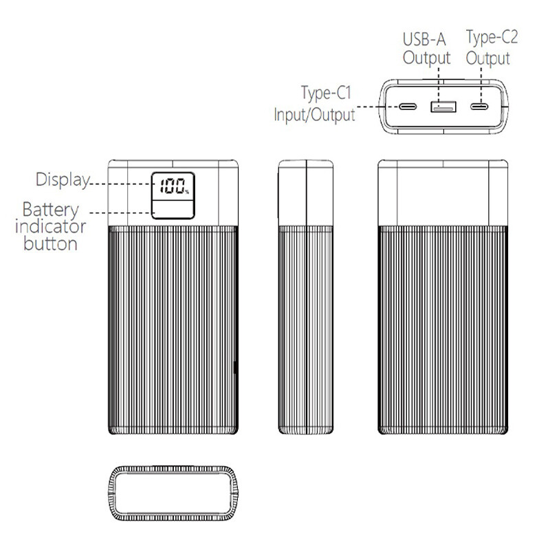 پاور بانک فست شارژ تراست P267D PD 20W ظرفیت 20000 میلی آمپر ساعت