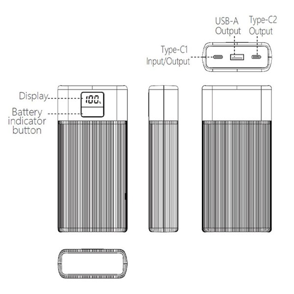 پاور بانک فست شارژ تراست P267D PD 20W ظرفیت 20000 میلی آمپر ساعت