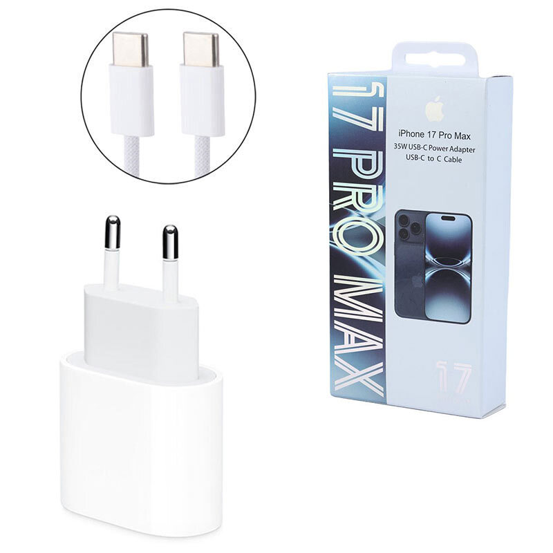 شارژر دیواری 35 وات اپل iPhone 17 Pro Max + کابل تایپ سی