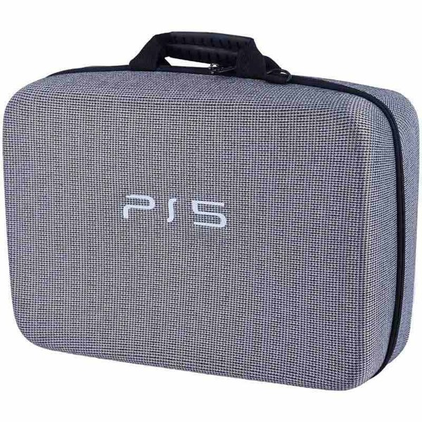 کیف کنسول بازی PS5 Slim طرح طوسی مشکی + نگهدارنده هدست