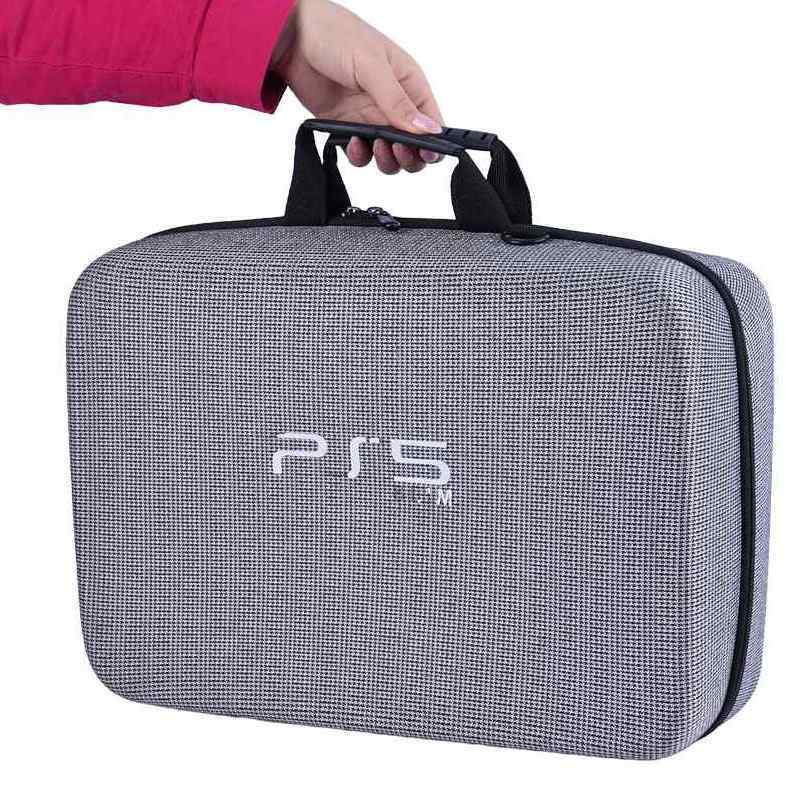 کیف کنسول بازی PS5 Slim طرح طوسی مشکی + نگهدارنده هدست