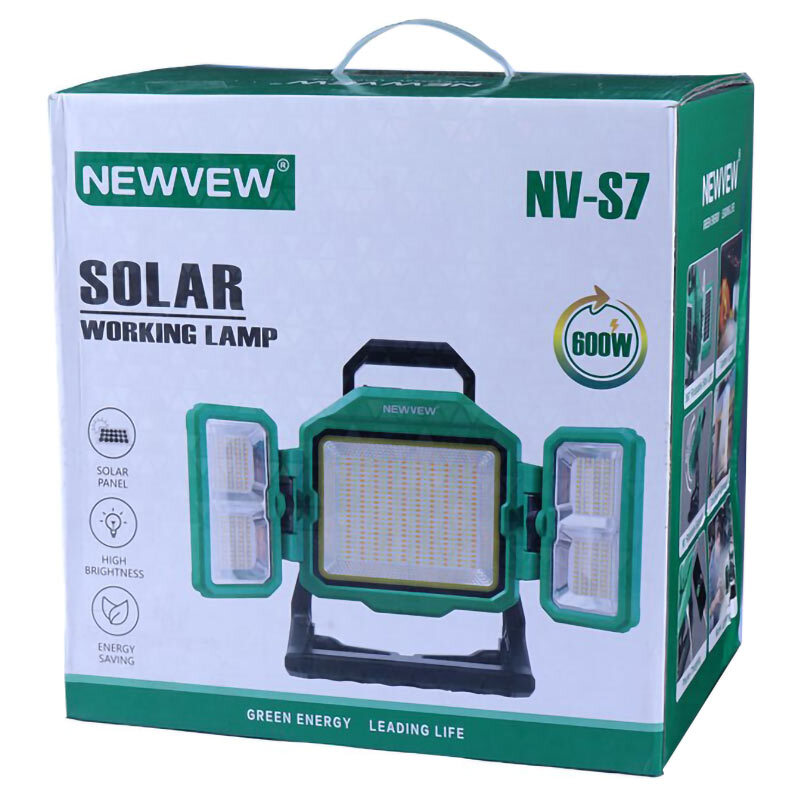 پروژکتور سیار ال ای دی 600 وات شارژی و پاور بانک خورشیدی Newvew NV-S7