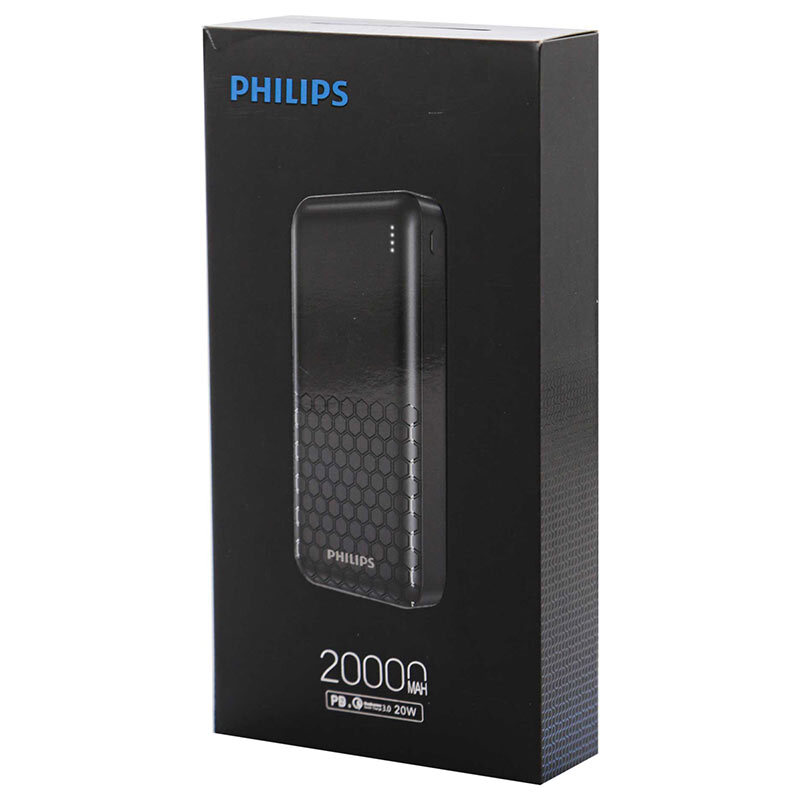 پاور بانک فست شارژ فیلیپس DLP2002 QC3.0 PD 20W High Copy ظرفیت 20000 میلی آمپر ساعت