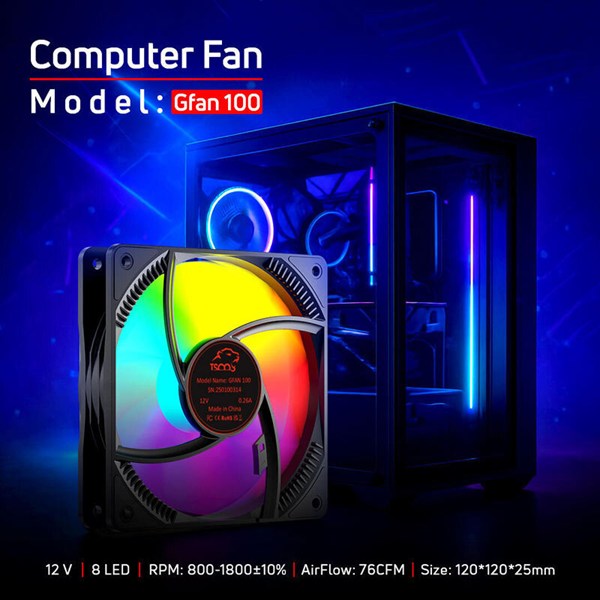 فن کیس تسکو Skadi Storm GFAN 100 سایز 120 میلی متری