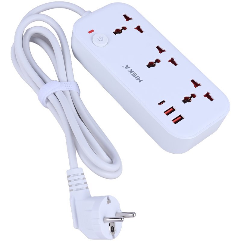 چند راهی 3 خانه هیسکا CH-5511 با کابل 2 متری + شارژر USB و Type-C