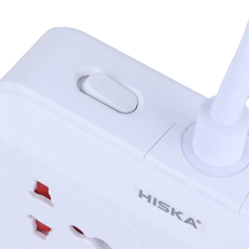 چند راهی 5 خانه هیسکا CH-5521 با کابل 2 متری + شارژر USB و Type-C