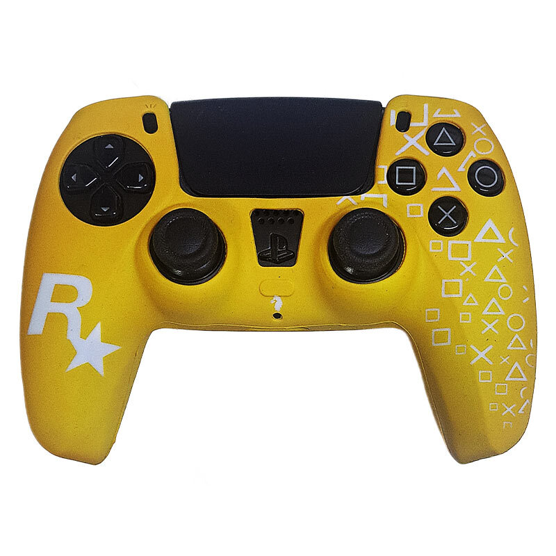 روکش دسته بازی PS5 طرح Rockstar Game زرد سفید