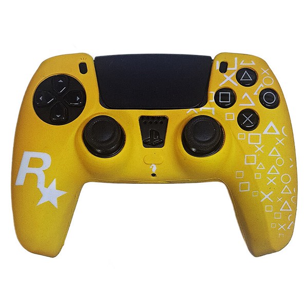 روکش دسته بازی PS5 طرح Rockstar Game زرد سفید