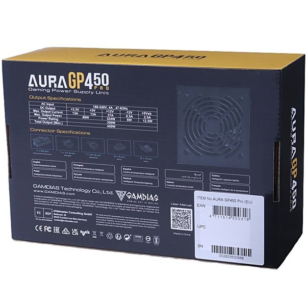 پاور 450 وات گیم دیاس Gamdias Aura GP450 Pro White
