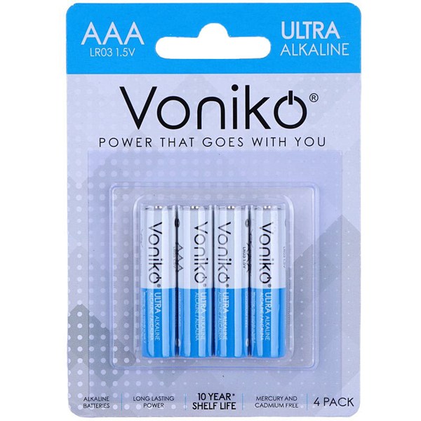 باتری چهارتایی نیم قلمی ونیکو Ultra Alkaline LR03 کد 1