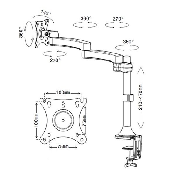 پایه رومیزی متحرک مانیتور 10 تا 27 اینچ LCDARM LD-410B