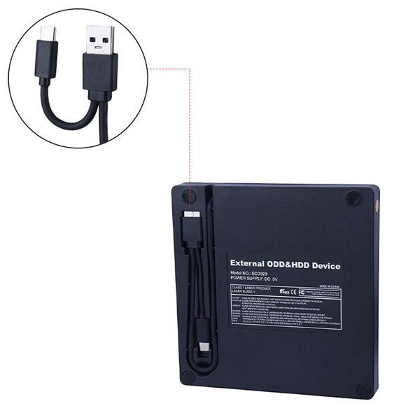 DVD رایتر اکسترنال اولترا تین Ultra Thin ECD829 Type-C / USB3.0