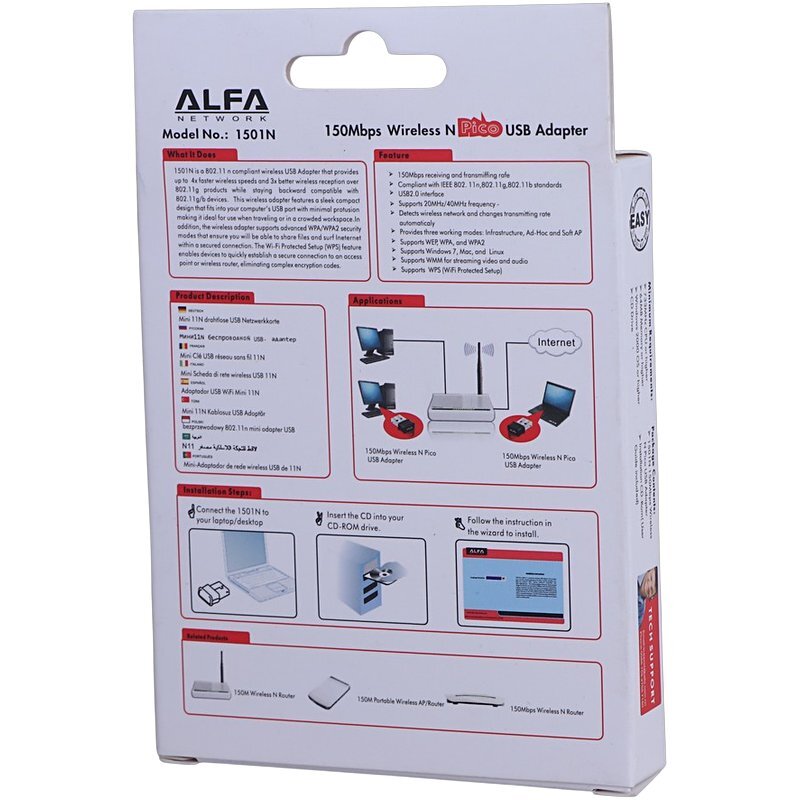 کارت شبکه بی سیم Alfa 1501N 150Mbps