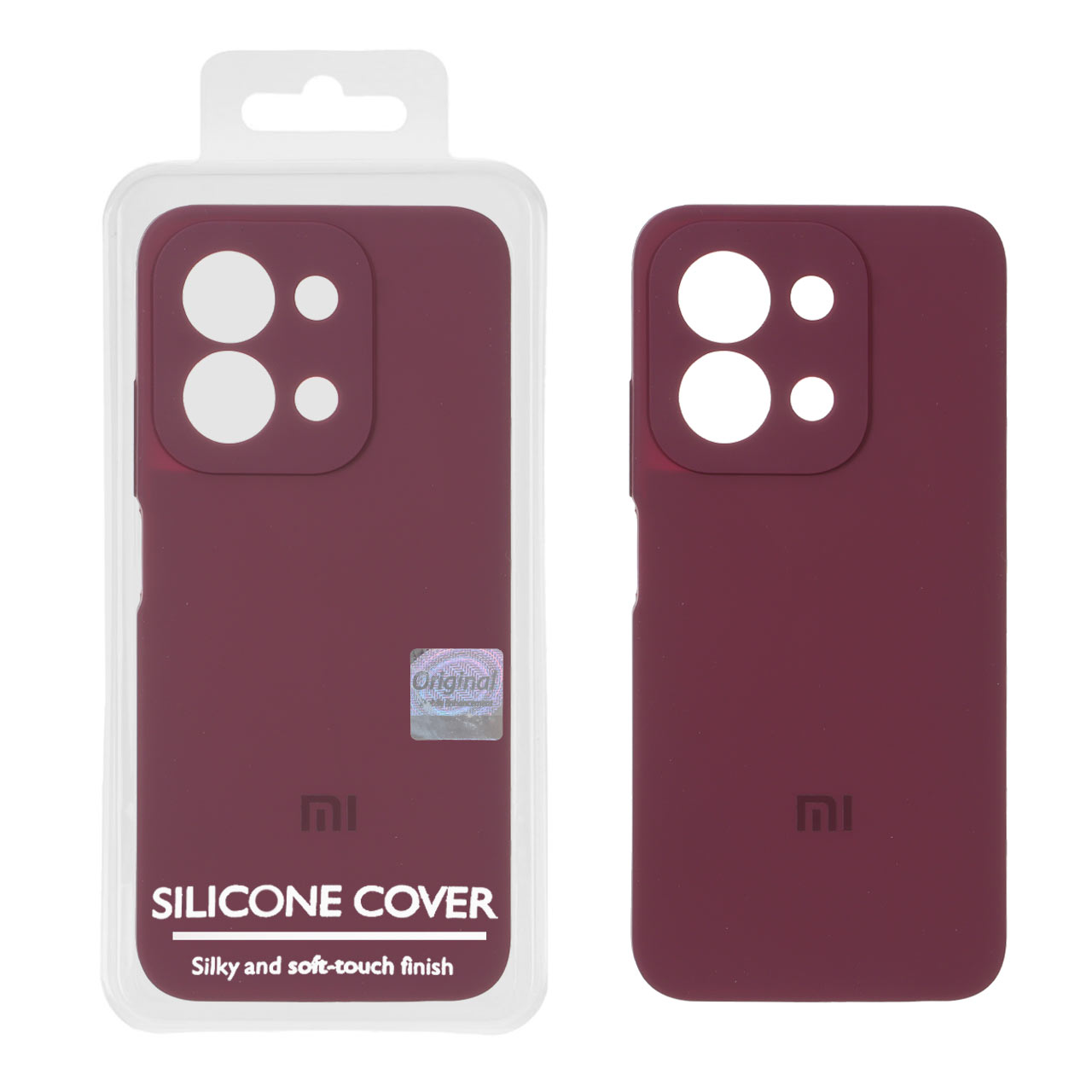 قاب سیلیکونی پاک کنی اورجینال Master Quality مدل Xiaomi Redmi 15C / Poco C85 - زرشکی (پک دار)