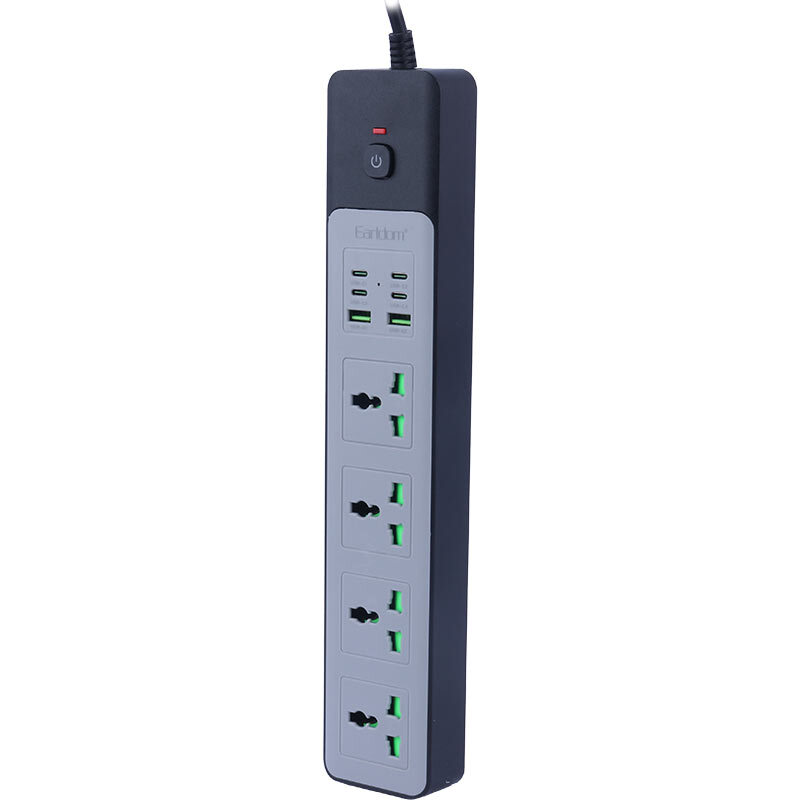 چند راهی 4 خانه ارلدام ES-SC27 با کابل 2 متری + شارژر USB و Type-C