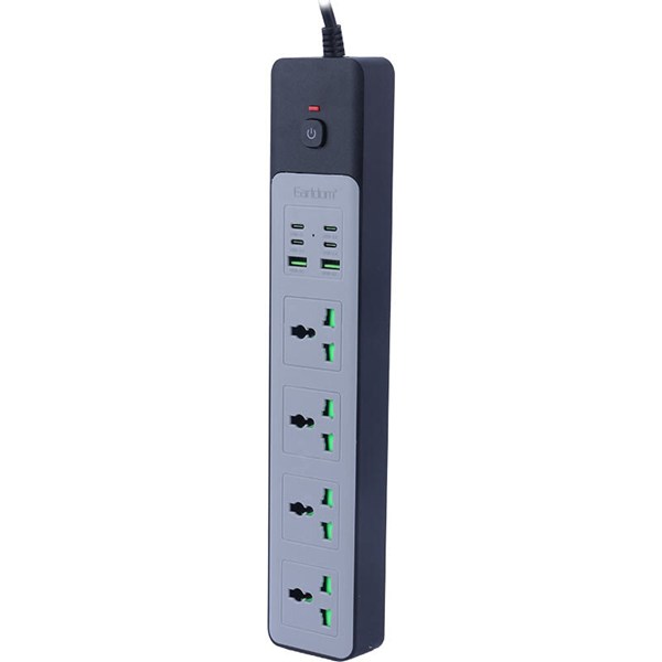 چند راهی 4 خانه ارلدام ES-SC27 با کابل 2 متری + شارژر USB و Type-C