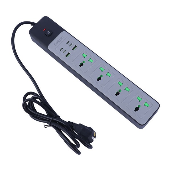 چند راهی 4 خانه ارلدام ES-SC27 با کابل 2 متری + شارژر USB و Type-C