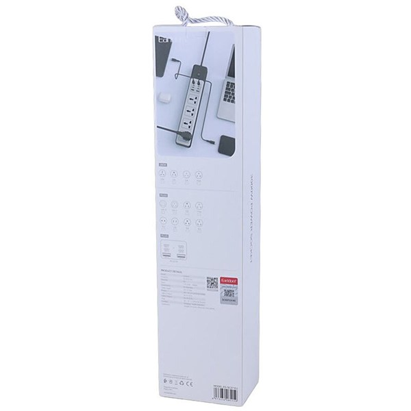 چند راهی 4 خانه ارلدام ES-SC27 با کابل 2 متری + شارژر USB و Type-C