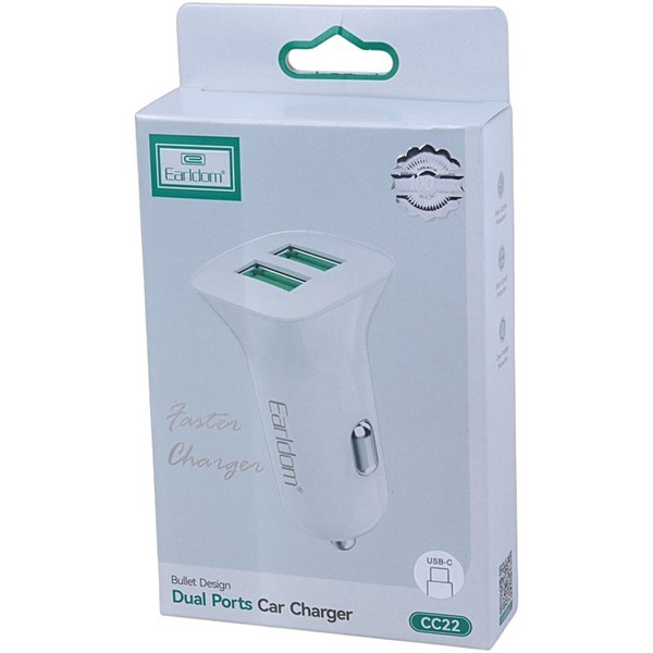 شارژر فندکی 12 وات ارلدام ES-CC22 + کابل تایپ سی