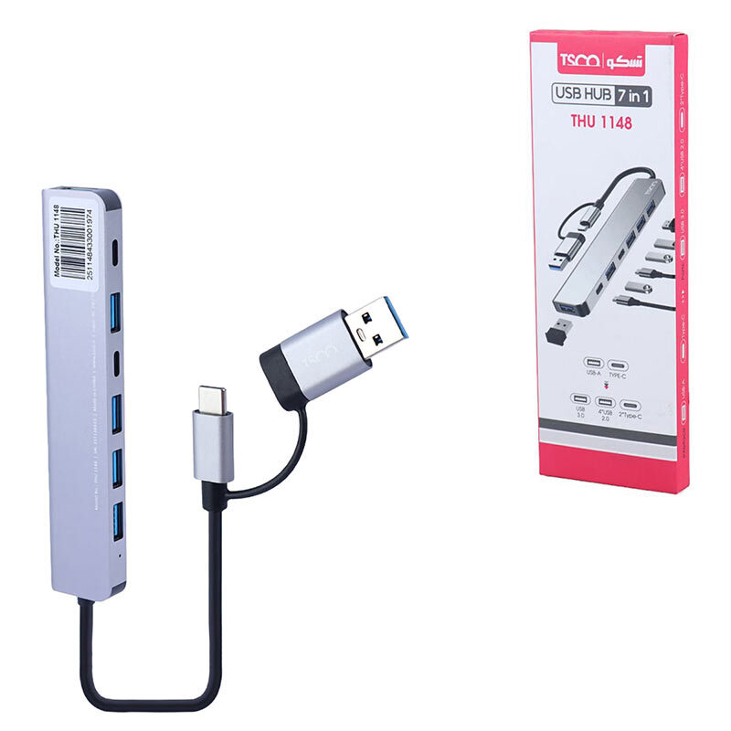 هاب 7 پورت Type-C / USB 3.0 تسکو THU 1148