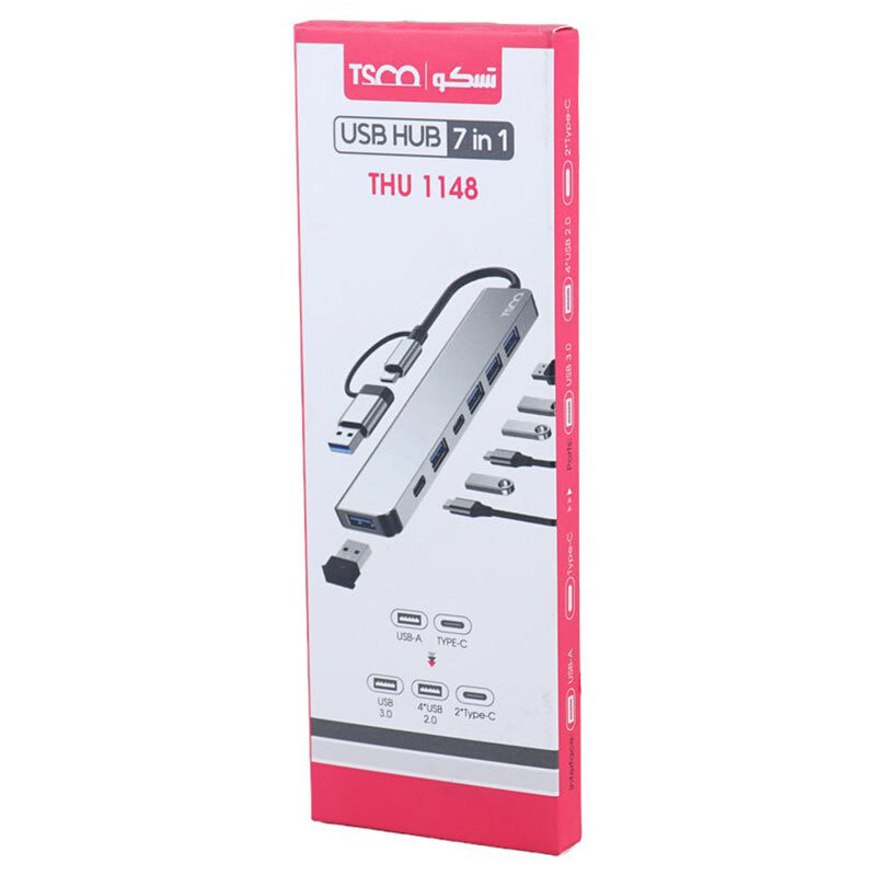 هاب 7 پورت Type-C / USB 3.0 تسکو THU 1148