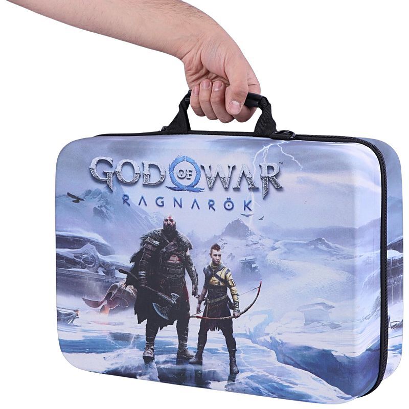 کیف کنسول بازی PS5 Slim طرح God of War Ragnarok کد 3 + نگهدارنده هدست