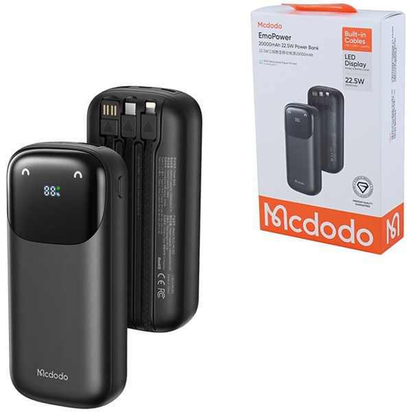 پاور بانک فست شارژ مک دودو EmoPower MC-853 QC PD 22.5W ظرفیت 20000 میلی آمپر ساعت