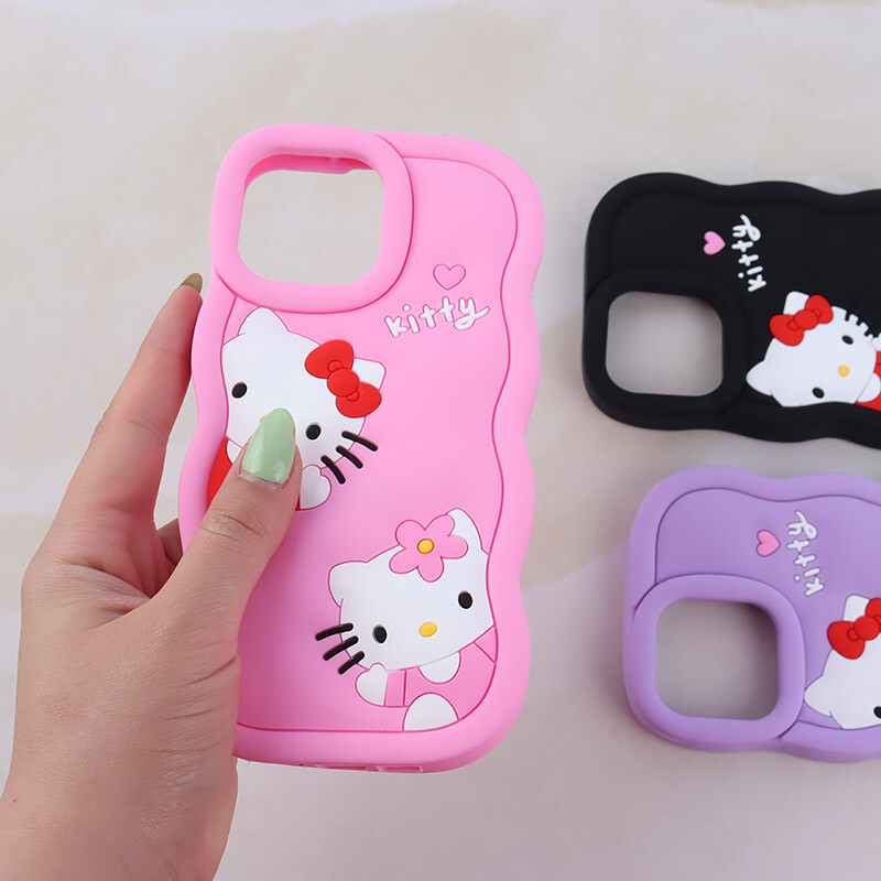 قاب سیلیکونی موج دار طرح Kitty