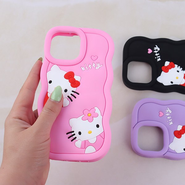 قاب سیلیکونی موج دار طرح Kitty