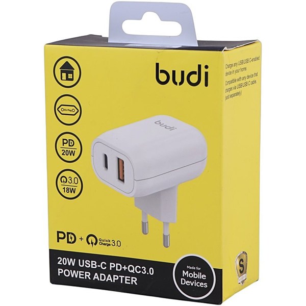 شارژر دیواری 20 وات بودی AC339VE QC3.0 PD 3A
