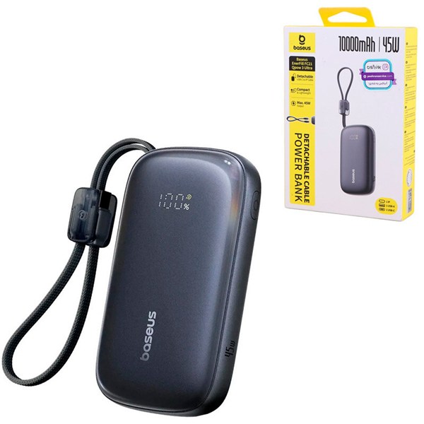 پاور بانک فست شارژ باسئوس EnerFill FC21 Qpow 3 Ultra E0027Q PD 45W ظرفیت 10000 میلی آمپر ساعت
