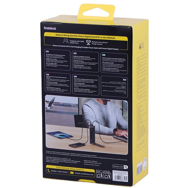 پاور بانک فست شارژ باسئوس EnerGeek GP12 PPAP-20E5 P10082109813 PD 100W ظرفیت 20800 میلی آمپر ساعت