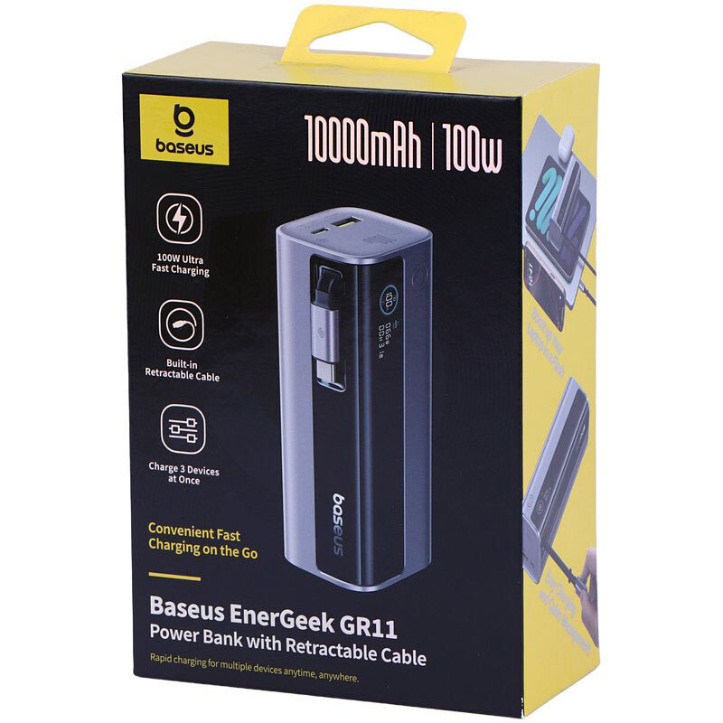 پاور بانک فست شارژ باسئوس EnerGeek GR11 PPCJB-10A0 E0027A01 PD 100W ظرفیت 10000 میلی آمپر ساعت