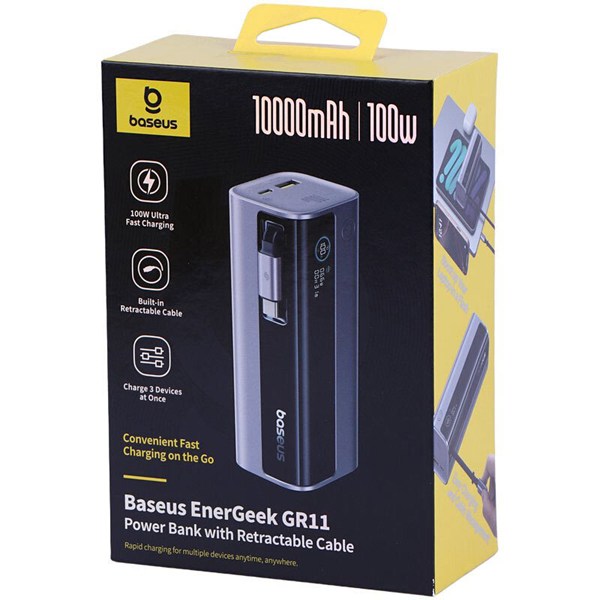 پاور بانک فست شارژ باسئوس EnerGeek GR11 PPCJB-10A0 E0027A01 PD 100W ظرفیت 10000 میلی آمپر ساعت