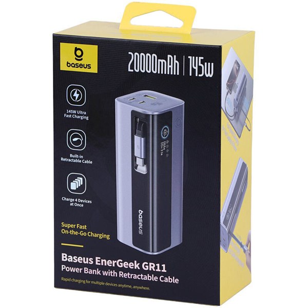 پاور بانک فست شارژ باسئوس EnerGeek GR11 PPCJB-20E5 E0027B PD 100W ظرفیت 20000 میلی آمپر ساعت