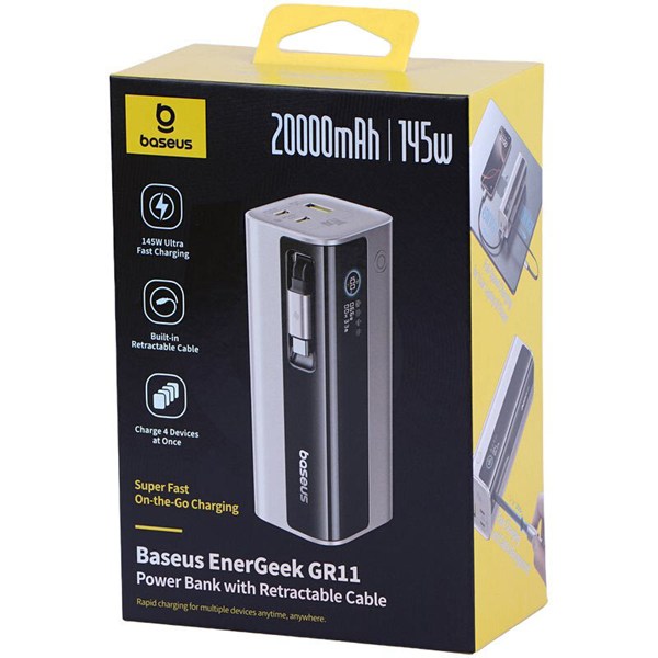 پاور بانک فست شارژ باسئوس EnerGeek GR11 PPCJB-20E5 E0027B PD 100W ظرفیت 20000 میلی آمپر ساعت