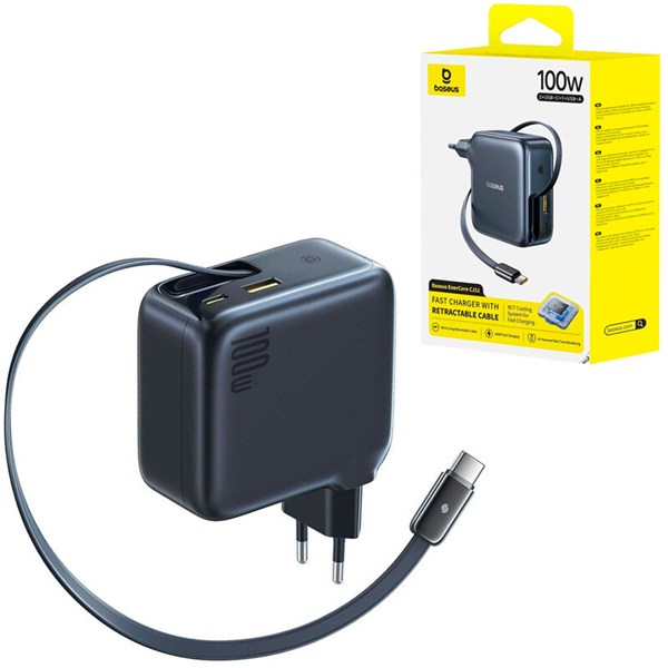 شارژر دیواری سیم وصل 100 وات باسئوس EnerCore CJ11 E0120M PD 5A